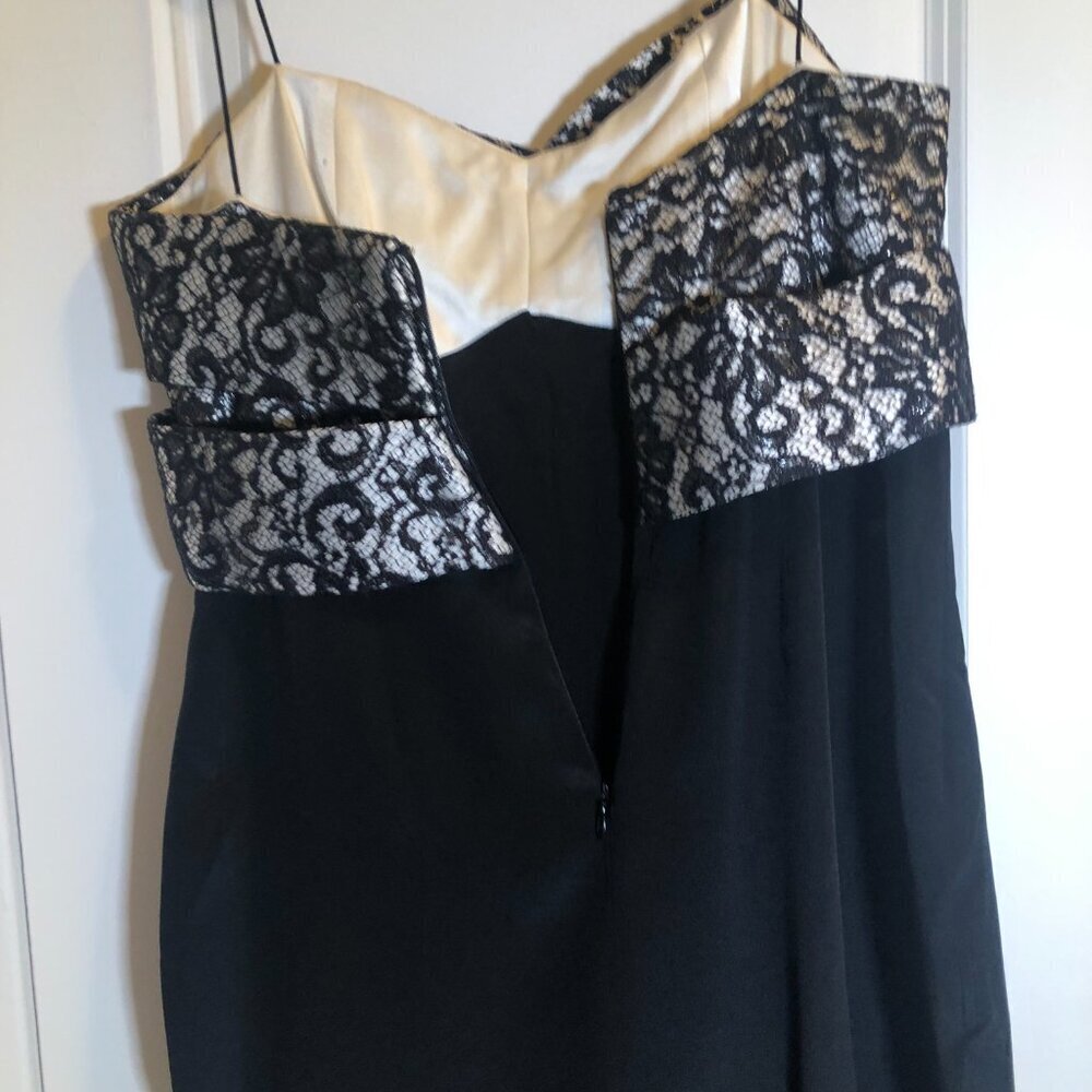 Marchesa Notte Black And White Lace Mini Cocktail Dress Size 6 EUC - Picture 5 of 12